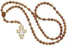 Rosary beads in brown