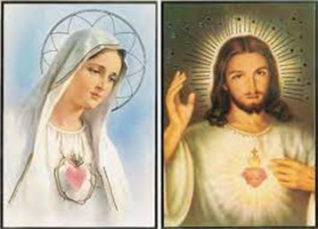 Picture of Our Lady with a divine heart and Jesus with a divine heart