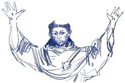 Picture of St Francis with arms outstretched